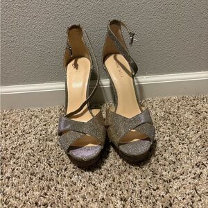 Nine West Shimmering Silver Heels